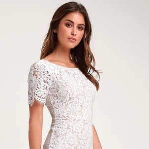 Lulu’s White lace midi dress